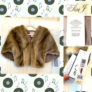 Eliza J Luxurious Faux Fur Wrap in Brown